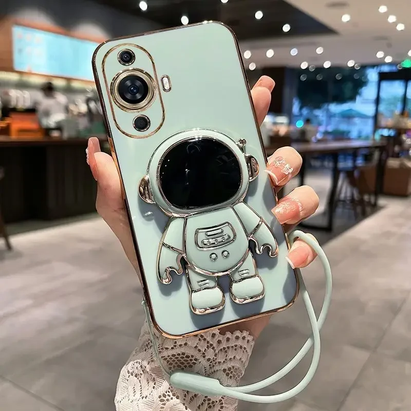Huawei Nova 12 - 3D Cartoon Astronaut Houder Plating Case