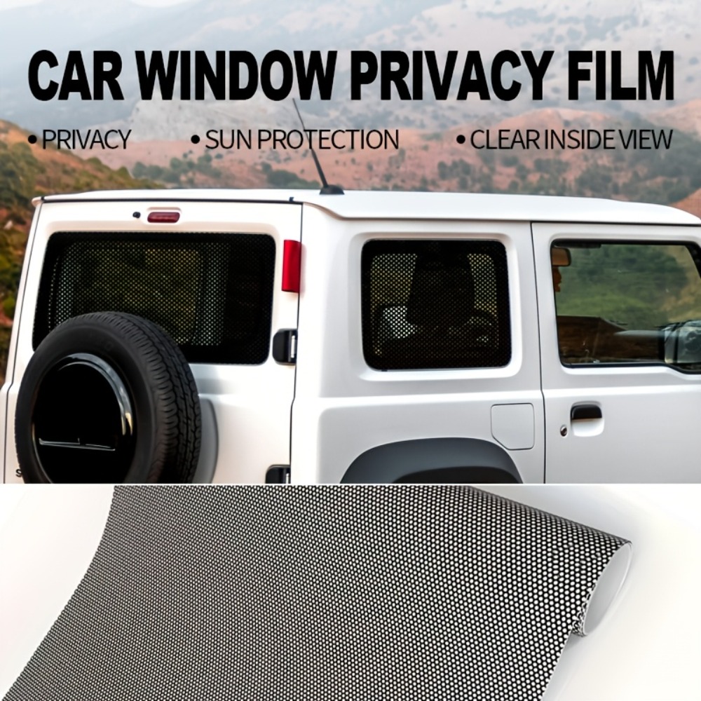 Privacy Screen Protector - 1Roll Zwart Geperforeerd Vinyl Privacy Autoruitfolie
